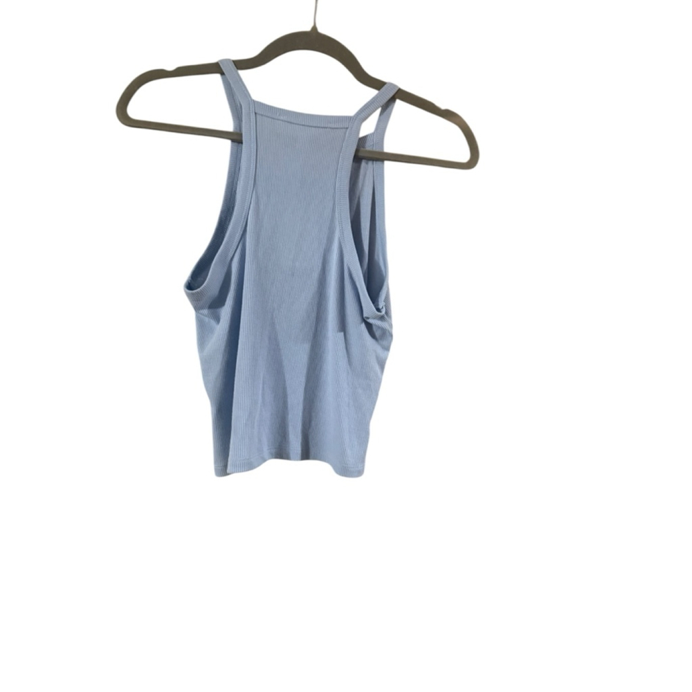 Women's Hippie Rose Blue Ribbed Tank Top M - Picture 3 of 10